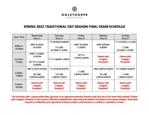 spring-2022-final-exam-schedule - Enrollment Services
